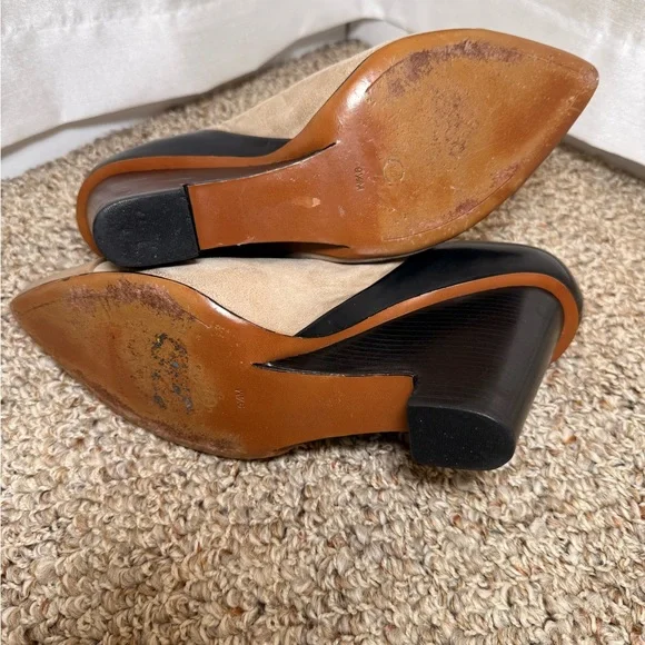 10 Crosby Derek Lam Tan and Black Wedges - Picture 5 of 6